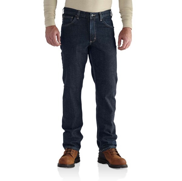 Carhartt FR Rugged Flex Traditional Fit Jean in Deep Indigo Wash